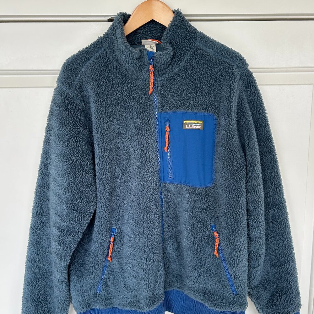 Men's LL Bean Full-Zip Sherpa Fleece Jacket Size L